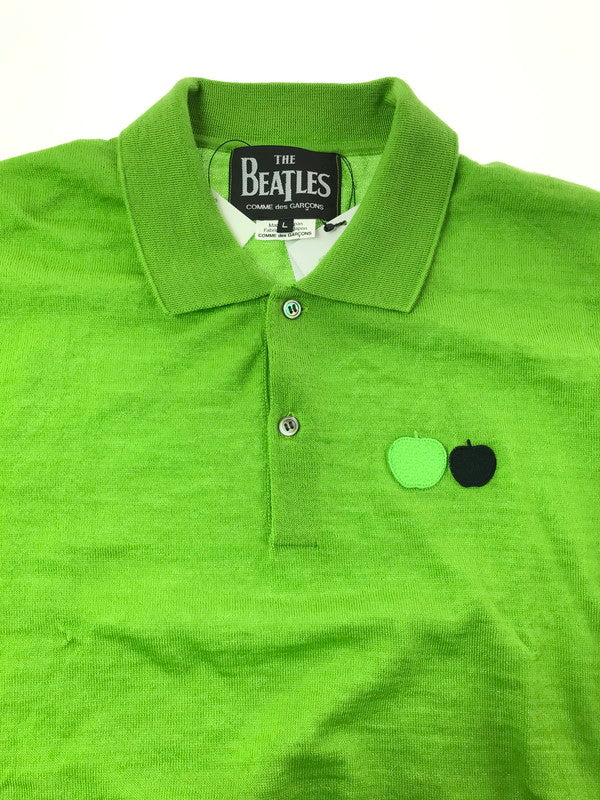 【中古品】【メンズ】 COMME DES GARCONS コム デ ギャルソン THE BEATLES 23AW KNIT POLO SHIRT VZ-N003 にニット ポロシャツ トップス 140-260522-rt-08-tagh サイズ：L カラー：グリーン 万代Net店