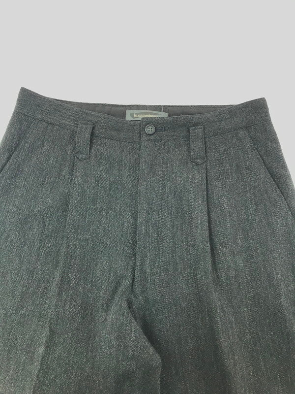 【中古品】【メンズ】 ISSEY MIYAKE MEN イッセイ ミヤケ メン 80's WOOL PANTS LG43124 80年代 ウールパンツ 筆タグ ヴィンテージ ボトムス 151-260523-rt-05-tagh サイズ：M カラー：グレー 万代Net店