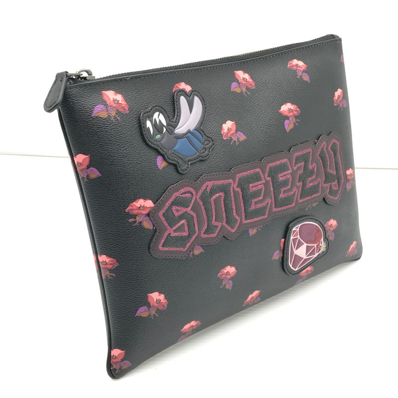 【中古品】【レディース】 COACH コーチ × DISNEY ディズニー SNEEZY CLUTCH BAG F72912 白雪姫 七人のこびと クラッチバッグ カバン 180-260510-na-13-tagh カラー：ブラック 万代Net店