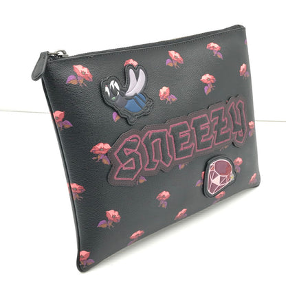 【中古品】【レディース】 COACH コーチ × DISNEY ディズニー SNEEZY CLUTCH BAG F72912 白雪姫 七人のこびと クラッチバッグ カバン 180-260510-na-13-tagh カラー：ブラック 万代Net店