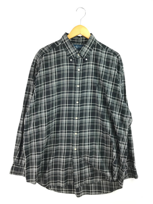【中古品】【メンズ】 RALPH LAUREN ラルフローレン L/S B.D CHECK SHIRT 香港製 ボタンダウン チェックシャツ 長袖シャツ 146-260224-na-18-tag サイズ：XL カラー：ブラック系 万代Net店