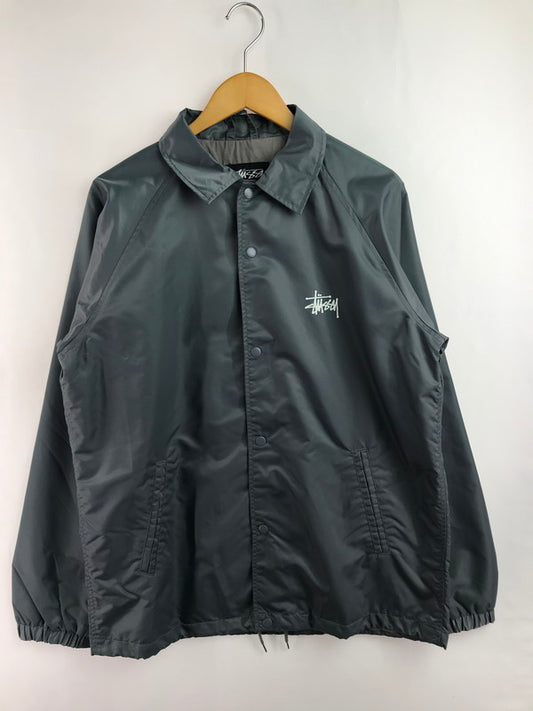 【中古品】【メンズ】 STUSSY ステューシー AUTHENTIC GEAR オーセンティック ギア RASTA PEACE NYLON COACH JACKET ラスタ ピース ナイロン コーチ ジャケット 142-260227-rt-02-tag サイズ：L カラー：グレー系 万代Net店
