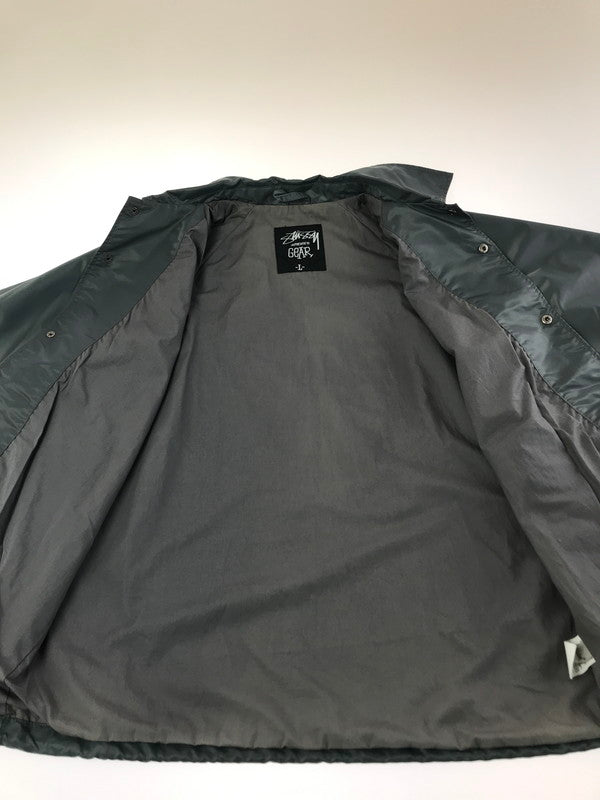 【中古品】【メンズ】 STUSSY ステューシー AUTHENTIC GEAR オーセンティック ギア RASTA PEACE NYLON COACH JACKET ラスタ ピース ナイロン コーチ ジャケット 142-260227-rt-02-tag サイズ：L カラー：グレー系 万代Net店