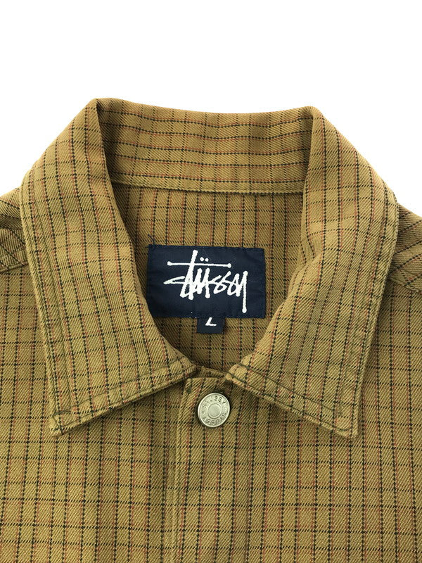【中古品】【メンズ】 OLD STUSSY オールドステューシー 90'S CHECK TRACKER JACKET 90年代 チェック トラッカージャケット 紺タグ USA製 ライトアウター 142-260224-na-19-tag サイズ：L カラー：ブラウン系 万代Net店