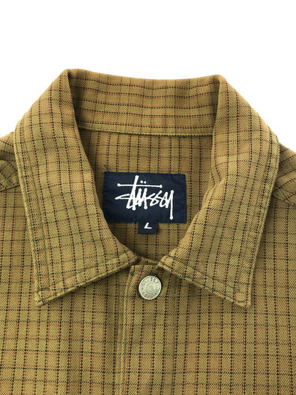 【中古品】【メンズ】 OLD STUSSY オールドステューシー 90'S CHECK TRACKER JACKET 90年代 チェック トラッカージャケット 紺タグ USA製 ライトアウター 142-260224-na-19-tag サイズ：L カラー：ブラウン系 万代Net店