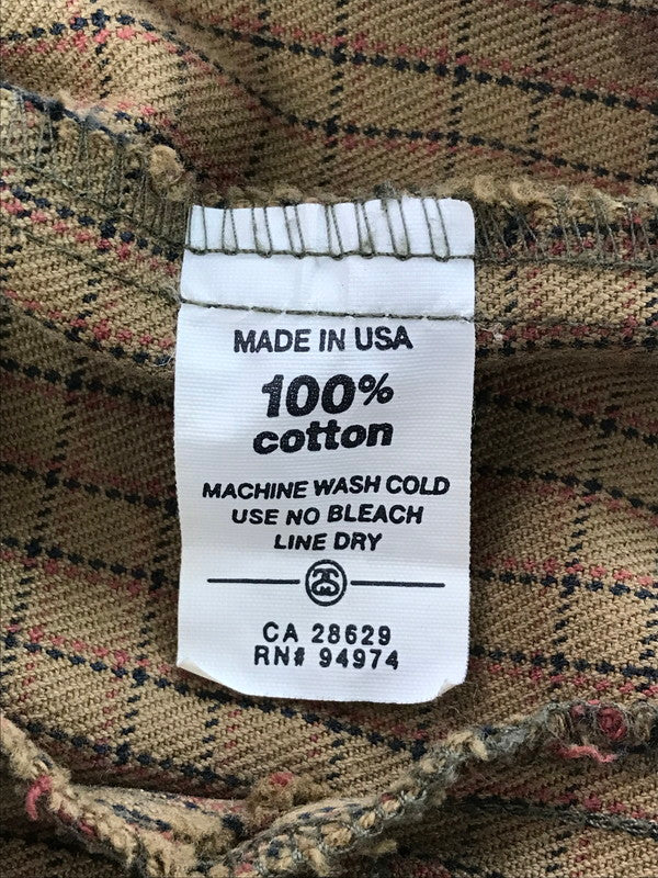【中古品】【メンズ】 OLD STUSSY オールドステューシー 90'S CHECK TRACKER JACKET 90年代 チェック トラッカージャケット 紺タグ USA製 ライトアウター 142-260224-na-19-tag サイズ：L カラー：ブラウン系 万代Net店