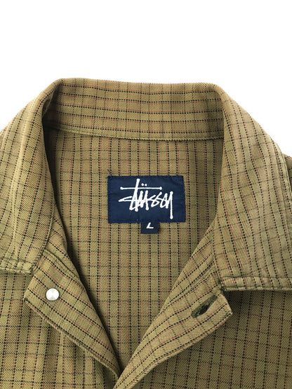 【中古品】【メンズ】 OLD STUSSY オールドステューシー 90'S CHECK TRACKER JACKET 90年代 チェック トラッカージャケット 紺タグ USA製 ライトアウター 142-260224-na-19-tag サイズ：L カラー：ブラウン系 万代Net店