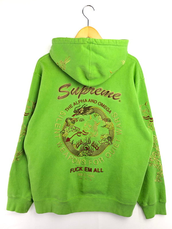 【中古品】【メンズ】 Supreme シュプリーム 20SS DRAGON EMROIDERY PULLOVER HOODIE ドラゴン 刺繍 プルオーバー フーディー パーカー 149-260320-rt-15-tag サイズ：L カラー：ライトグリーン 万代Net店