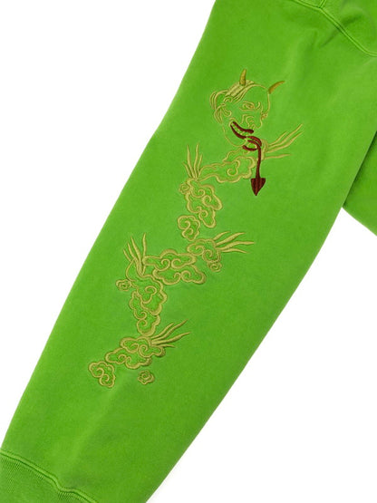 【中古品】【メンズ】 Supreme シュプリーム 20SS DRAGON EMROIDERY PULLOVER HOODIE ドラゴン 刺繍 プルオーバー フーディー パーカー 149-260320-rt-15-tag サイズ：L カラー：ライトグリーン 万代Net店