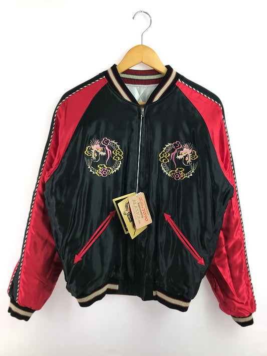 【中古美品】【メンズ】 TAILOR 東洋 MID 1950S STYLE LANDSCAPE×DUELLING DRAGONS ACETATE QUILTED SOUVENIR JACKET TT15543 145-260219-rt-17-tag サイズ：L カラー：ブラック/ホワイト 万代Net店