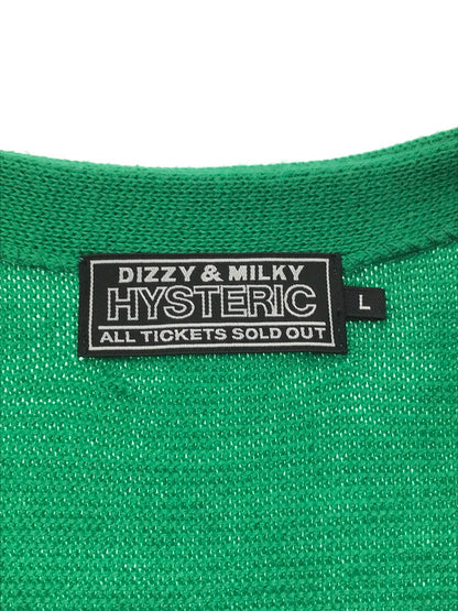 【中古品】【メンズ】 HYSTERIC GLAMOUR ヒステリックグラマー VIXEN GIRL KNIT CARDIGAN 02233ND02 ニット カーディガン 140-260221-na-09-tag サイズ：L カラー：グリーン 万代Net店