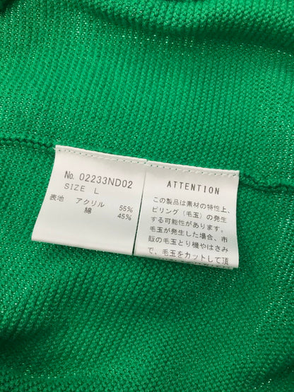 【中古品】【メンズ】 HYSTERIC GLAMOUR ヒステリックグラマー VIXEN GIRL KNIT CARDIGAN 02233ND02 ニット カーディガン 140-260221-na-09-tag サイズ：L カラー：グリーン 万代Net店