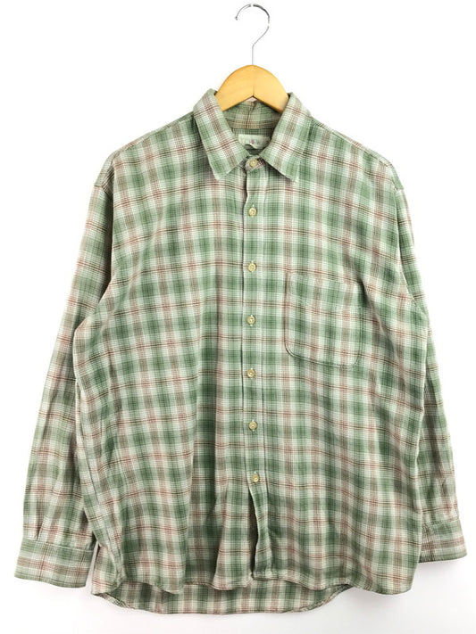 【中古品】【メンズ】 J.CREW ジェイクルー 90's OMBRE CHECK SHIRT GREEN 90年代 オンブレ チェック シャツ ポルトガル製 トップス 146-260219-rt-13-tag サイズ：M カラー：グリーン系 万代Net店