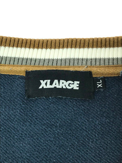 【中古品】【メンズ】 XLARGE エクストララージ 21AW RIB LINE CREWNECK SWEAT 101213012003 リブ ライン クルーネック スウェット トレーナー 142-260221-na-04-tag サイズ：XL カラー：ネイビー 万代Net店