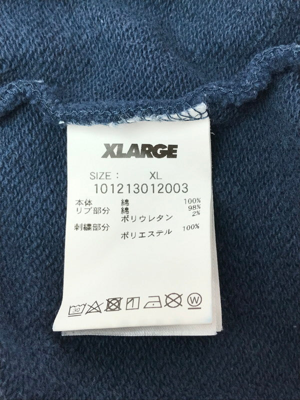 【中古品】【メンズ】 XLARGE エクストララージ 21AW RIB LINE CREWNECK SWEAT 101213012003 リブ ライン クルーネック スウェット トレーナー 142-260221-na-04-tag サイズ：XL カラー：ネイビー 万代Net店