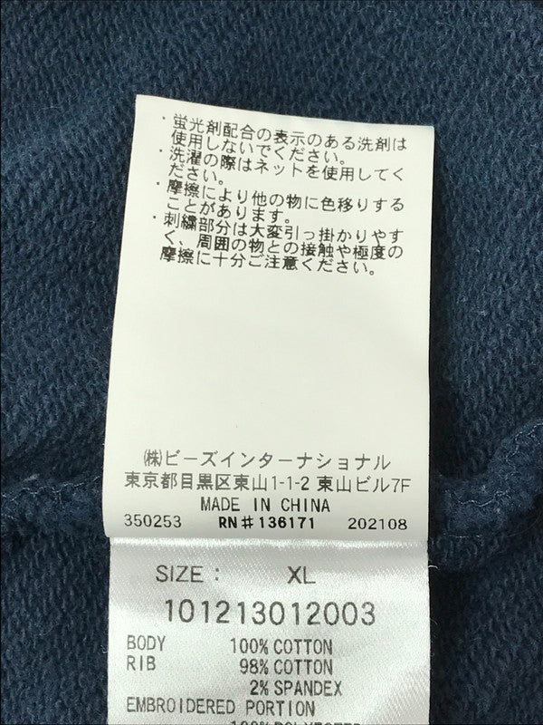 【中古品】【メンズ】 XLARGE エクストララージ 21AW RIB LINE CREWNECK SWEAT 101213012003 リブ ライン クルーネック スウェット トレーナー 142-260221-na-04-tag サイズ：XL カラー：ネイビー 万代Net店