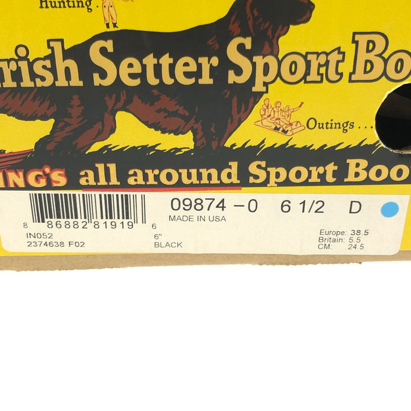 【中古品】【レディース】 RED WING レッドウィング IRISH SETTER 6-INCH MOC TOE 9874 アイリッシュセッター 6インチ モックトゥ 犬タグ 復刻 ワークブーツ 靴 164-260303-yy-10-tag サイズ：24.5cm/US6.5D カラー：ブラック 万代Net店