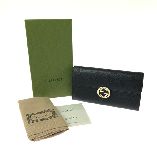 【中古品】【レディース】 GUCCI グッチ インターロッキングG ロングウォレット 615524 長財布 181-260301-na-12-tag カラー：ブラック 万代Net店