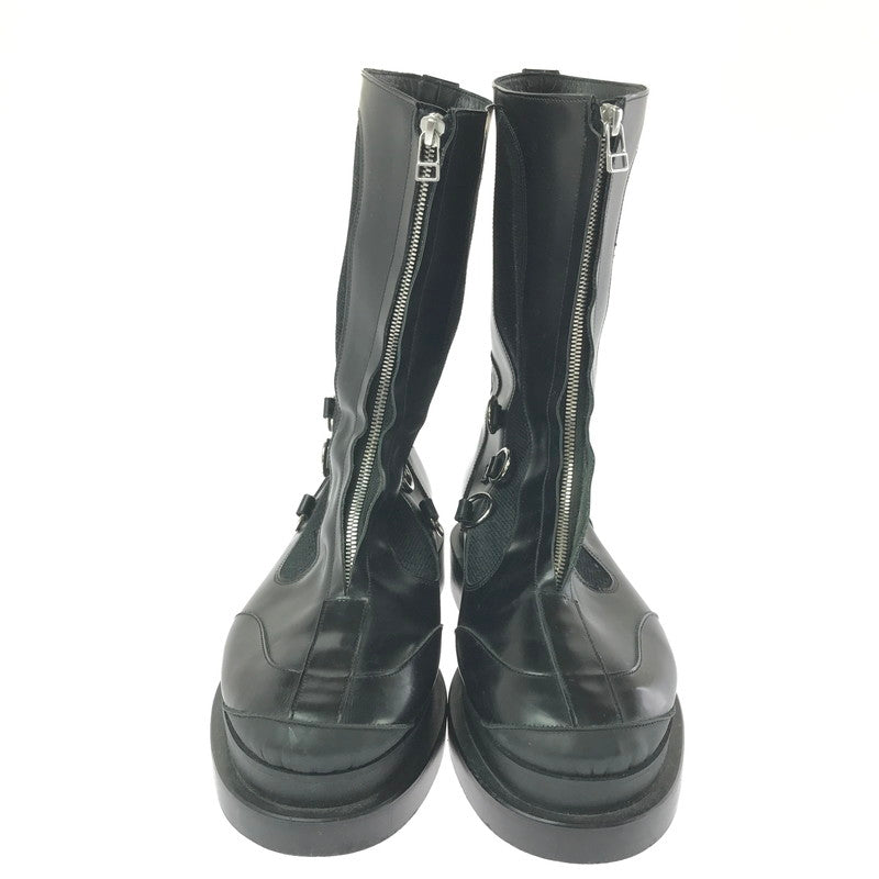 【中古品】【メンズ】 FUMIKA UCHIDA フミカウチダ SEMI-PATENT ZIP-UP BOOTS FU-M-GD001 ジップアップ ブーツ 靴 164-260321-na-09-tag サイズ：38 カラー：ブラック 万代Net店