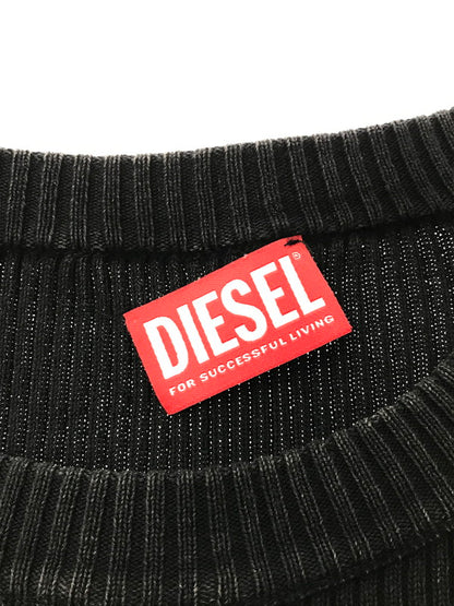 【中古品】【メンズ】 DIESEL ディーゼル PLATE LOGO KNIT K-DARIN-D A17512 0AKBQ Dプレートロゴ ニット 141-260221-rt-13-tag サイズ：XL カラー：ブラック 万代Net店