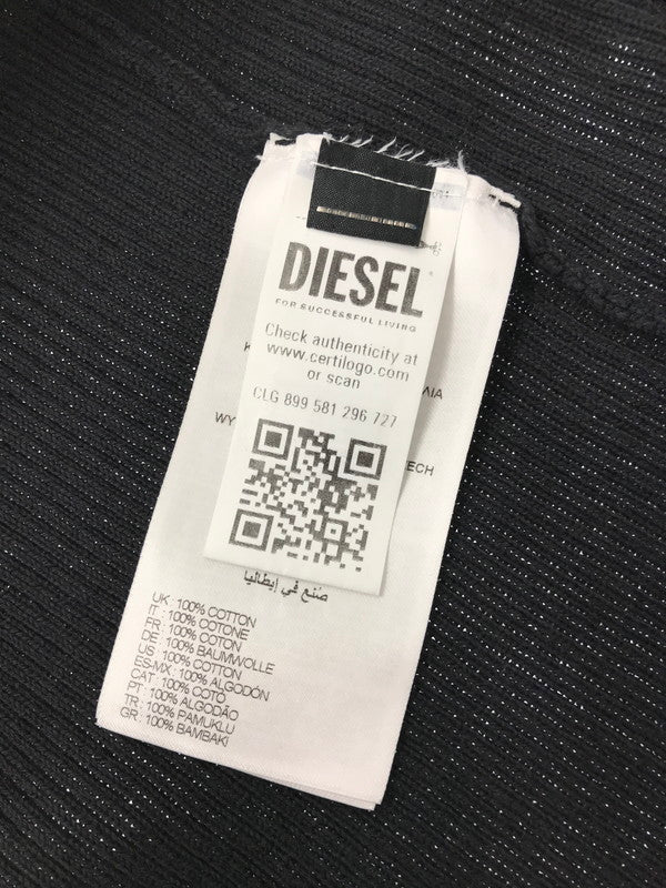 【中古品】【メンズ】 DIESEL ディーゼル PLATE LOGO KNIT K-DARIN-D A17512 0AKBQ Dプレートロゴ ニット 141-260221-rt-13-tag サイズ：XL カラー：ブラック 万代Net店