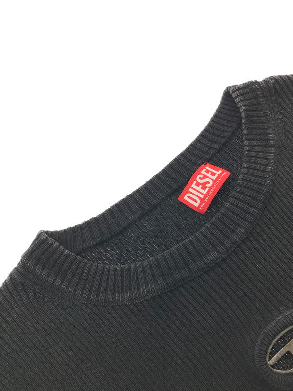 【中古品】【メンズ】 DIESEL ディーゼル PLATE LOGO KNIT K-DARIN-D A17512 0AKBQ Dプレートロゴ ニット 141-260221-rt-13-tag サイズ：XL カラー：ブラック 万代Net店