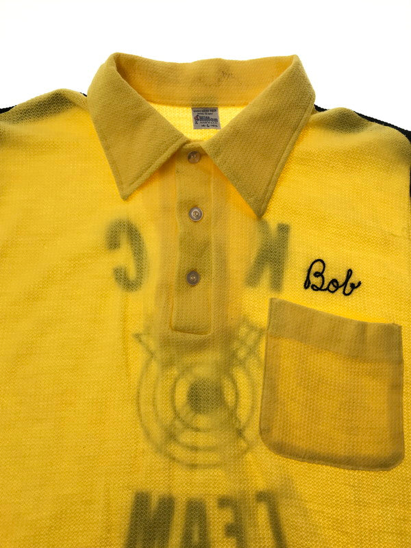 【中古品】【メンズ】 HILTON ヒルトン 推定70's K OF C BOWLING SHIRT 推定70年代 ボウリングシャツ 開襟シャツ トップス ヴィンテージ 146-260510-rt-18-tag サイズ：L カラー：イエロー 万代Net店