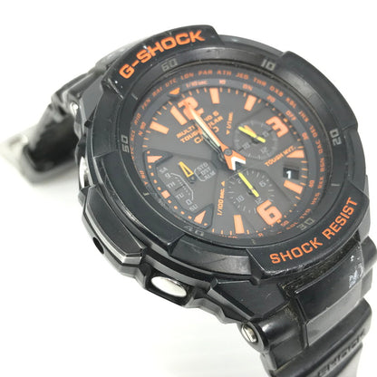 【現状渡し品】【メンズ】 G-SHOCK ジーショック MASTER OF G GRAVITYMASTER SKY COCKPIT GW-3000B-1AJF グラビティマスター スカイコックピット タフソーラー腕時計 196-260415-na-01-tag カラー：ブラック/オレンジ 万代Net店