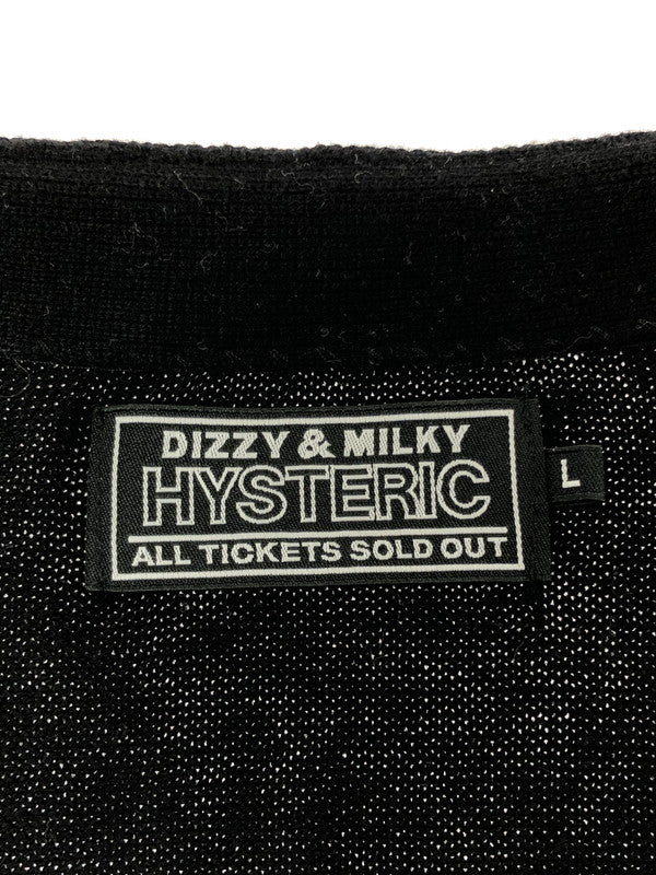 【中古品】【メンズ】 HYSTERIC GLAMOUR ヒステリックグラマー STRAWBERRY MONSTER RACING KNIT CARDIGAN 02243ND05 ストロベリー モンスター レーシング ニット カーディガン 140-260325-rt-02-tag サイズ：L カラー：ブラック 万代Net店