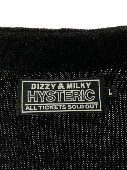 【中古品】【メンズ】 HYSTERIC GLAMOUR ヒステリックグラマー STRAWBERRY MONSTER RACING KNIT CARDIGAN 02243ND05 ストロベリー モンスター レーシング ニット カーディガン 140-260325-rt-02-tag サイズ：L カラー：ブラック 万代Net店