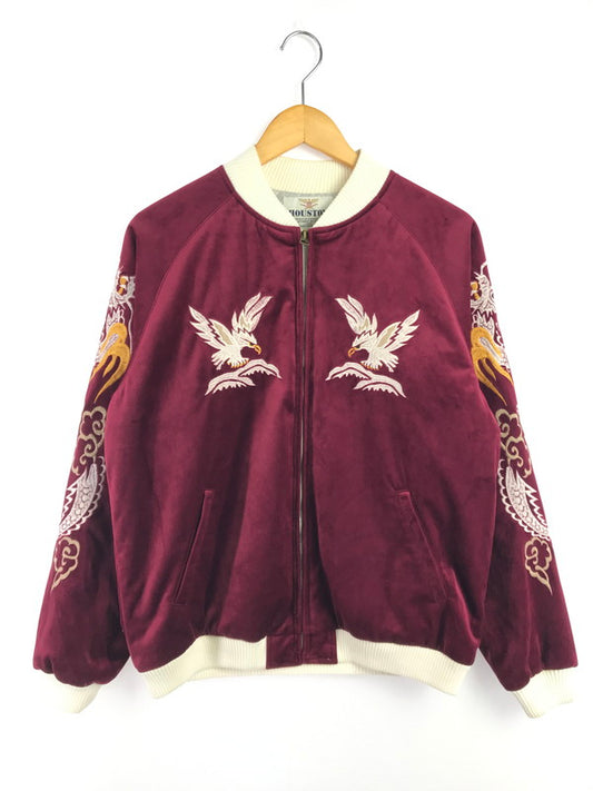 【中古品】HOUSTON ヒューストン ALASKA VELVETEEN SUKAJAN 50902 別珍スカジャン アウター 145-260328-rt-08-tag サイズ：L カラー：バーガンディ 万代Net店