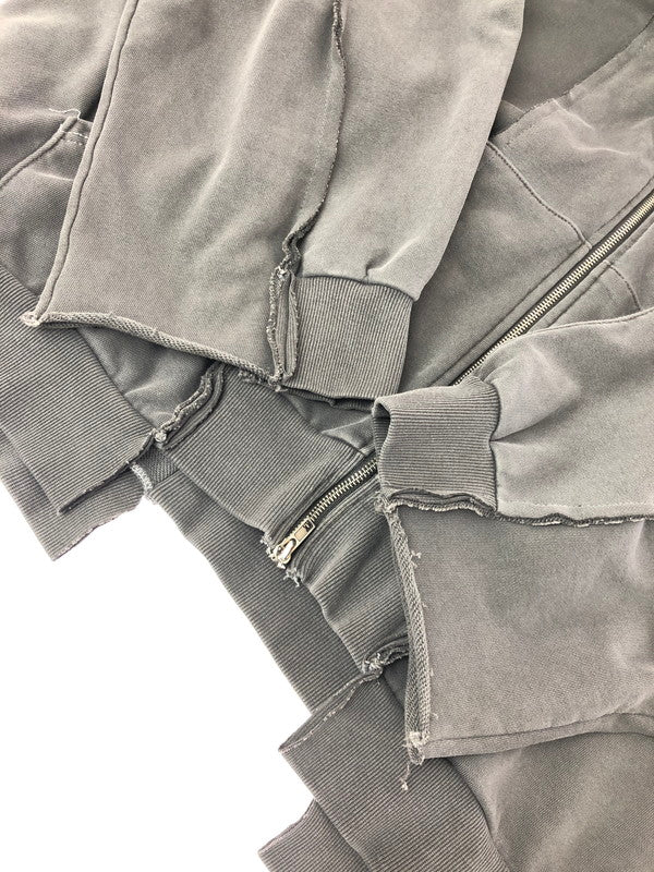 【中古品】【メンズ】 SURGERY サージェリー REMAKE OVERSIZE ZIP UP HOODIE GRAY リメイク オーバー サイズ ジップ アップ フーディー パーカー 142-260809-rt-02-tagh サイズ：ONE カラー：グレー 万代Net店