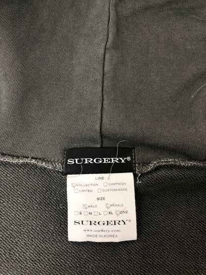 【中古品】【メンズ】 SURGERY サージェリー REMAKE OVERSIZE ZIP UP HOODIE GRAY リメイク オーバー サイズ ジップ アップ フーディー パーカー 142-260809-rt-02-tagh サイズ：ONE カラー：グレー 万代Net店