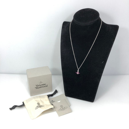 【中古美品】【レディース】 Vivienne Westwood ヴィヴィアンウエストウッド PETITE ORIGINAL ORB PENDANT 6302039J-02P651 プティット オリジナル オーブ ペンダント ネックレス アクセサリー 182-260401-na-08-tag カラー：シルバー/ピンク 万代Net店