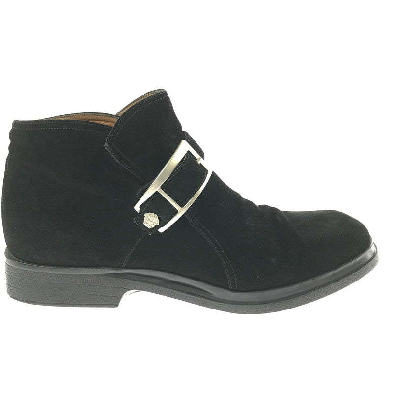 【中古品】【メンズ】 Gianni Versace ジャンニ・ヴェルサーチ SUEDE SHORT BOOTS 1307 スエード ショートブーツ 靴 165-260321-na-05-tag サイズ：6 1/2 カラー：ブラック 万代Net店