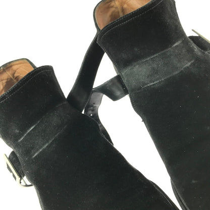 【中古品】【メンズ】 Gianni Versace ジャンニ・ヴェルサーチ SUEDE SHORT BOOTS 1307 スエード ショートブーツ 靴 165-260321-na-05-tag サイズ：6 1/2 カラー：ブラック 万代Net店