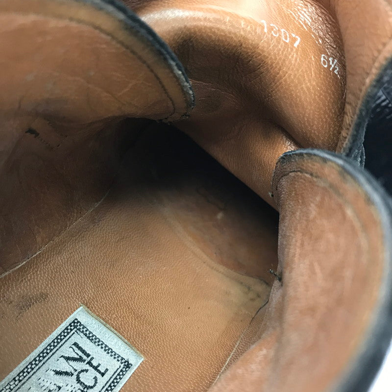 【中古品】【メンズ】 Gianni Versace ジャンニ・ヴェルサーチ SUEDE SHORT BOOTS 1307 スエード ショートブーツ 靴 165-260321-na-05-tag サイズ：6 1/2 カラー：ブラック 万代Net店