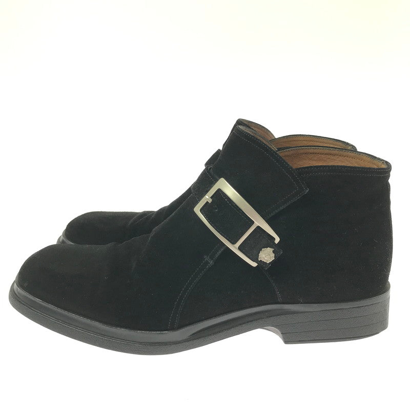 【中古品】【メンズ】 Gianni Versace ジャンニ・ヴェルサーチ SUEDE SHORT BOOTS 1307 スエード ショートブーツ 靴 165-260321-na-05-tag サイズ：6 1/2 カラー：ブラック 万代Net店