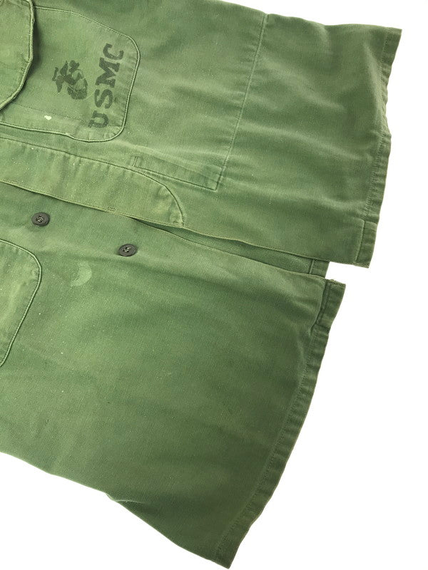 【現状渡し品】【メンズ】 US ARMY アメリカ軍 50'S-60'S ”USMC" MILITARY UTILITY SHIRT 50年代-60年代 ミリタリー ユーティリティ シャツ 長袖シャツ 146-260328-na-13-tag サイズ：表記サイズなし　下記参照 カラー：カーキ 万代Net店