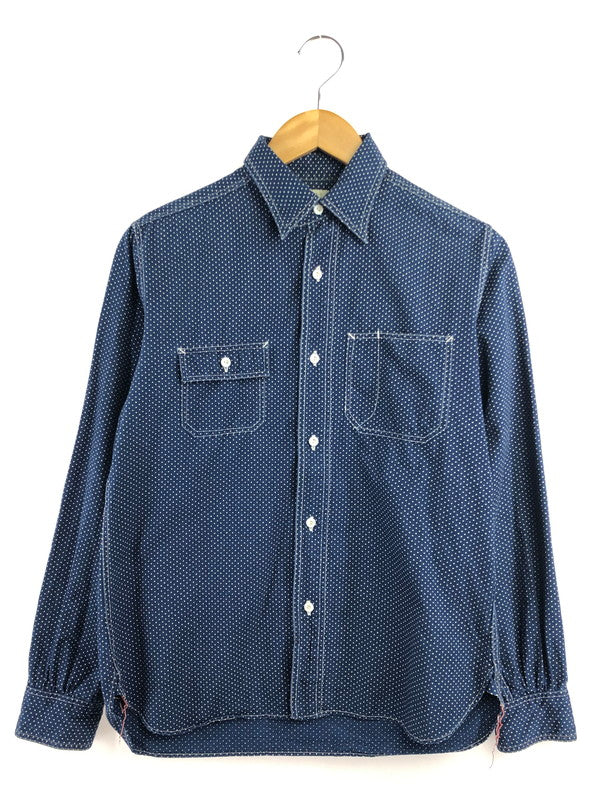 【中古品】【メンズ】 SUGAR CANE シュガーケーン SC25552 POLKA－DOT WORK SHIRT ポルカドット ワークシャツ 長袖シャツ 145-260516-na-09-tagh サイズ：S カラー：ネイビー 万代Net店