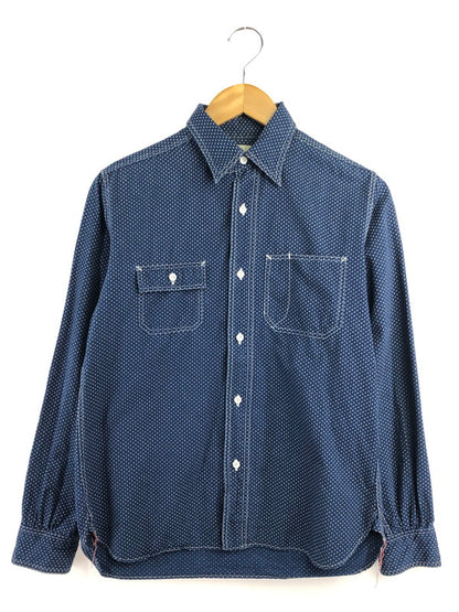 【中古品】【メンズ】 SUGAR CANE シュガーケーン SC25552 POLKA－DOT WORK SHIRT ポルカドット ワークシャツ 長袖シャツ 145-260516-na-09-tagh サイズ：S カラー：ネイビー 万代Net店