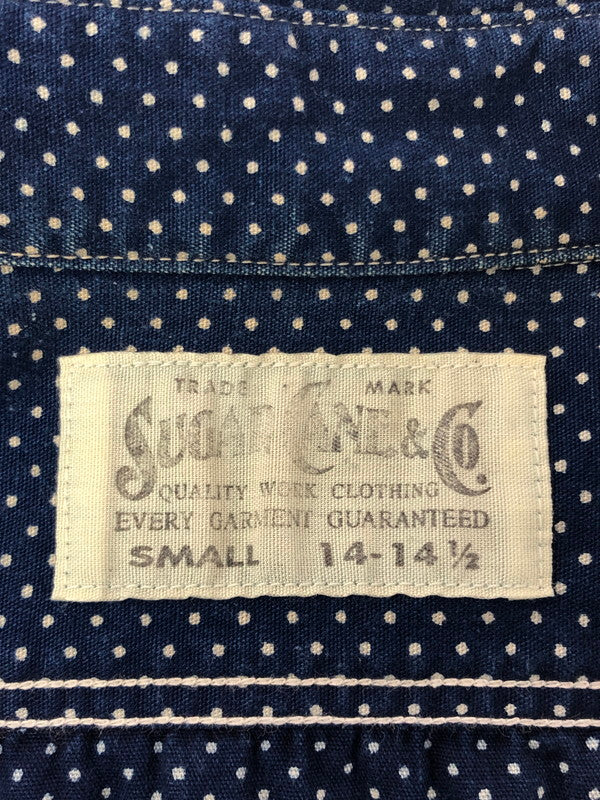 【中古品】【メンズ】 SUGAR CANE シュガーケーン SC25552 POLKA－DOT WORK SHIRT ポルカドット ワークシャツ 長袖シャツ 145-260516-na-09-tagh サイズ：S カラー：ネイビー 万代Net店