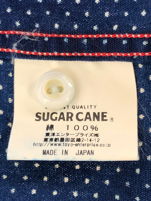 【中古品】【メンズ】 SUGAR CANE シュガーケーン SC25552 POLKA－DOT WORK SHIRT ポルカドット ワークシャツ 長袖シャツ 145-260516-na-09-tagh サイズ：S カラー：ネイビー 万代Net店