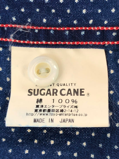 【中古品】【メンズ】 SUGAR CANE シュガーケーン SC25552 POLKA－DOT WORK SHIRT ポルカドット ワークシャツ 長袖シャツ 145-260516-na-09-tagh サイズ：S カラー：ネイビー 万代Net店