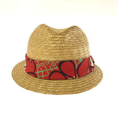 【中古品】【メンズ】 SUN SURF サンサーフ STRAW HAT SS02001 ストローハット 帽子 185-260401-na-16-tag カラー：ベージュ系/レッド 万代Net店