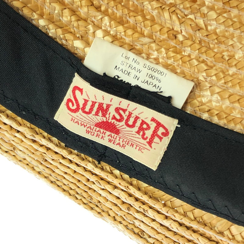 【中古品】【メンズ】 SUN SURF サンサーフ STRAW HAT SS02001 ストローハット 帽子 185-260401-na-16-tag カラー：ベージュ系/レッド 万代Net店