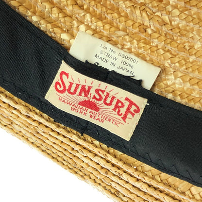 【中古品】【メンズ】 SUN SURF サンサーフ STRAW HAT SS02001 ストローハット 帽子 185-260401-na-16-tag カラー：ベージュ系/レッド 万代Net店