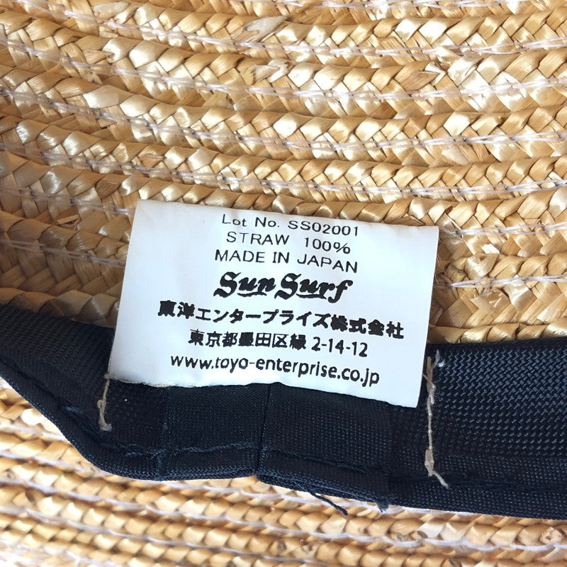 【中古品】【メンズ】 SUN SURF サンサーフ STRAW HAT SS02001 ストローハット 帽子 185-260401-na-16-tag カラー：ベージュ系/レッド 万代Net店