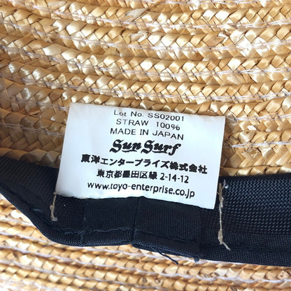【中古品】【メンズ】 SUN SURF サンサーフ STRAW HAT SS02001 ストローハット 帽子 185-260401-na-16-tag カラー：ベージュ系/レッド 万代Net店