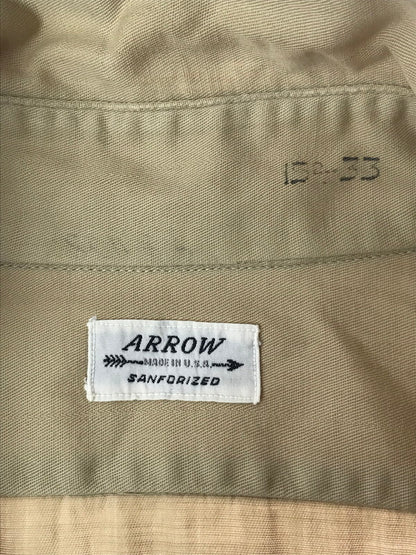 【中古品】【メンズ】 ARROW アロー 50's VINTAGE L/S SHIRT 50年代 ヴィンテージ ロングスリーブ シャツ アメリカ製 長袖 トップス 146-260429-yy-02-tag サイズ：15 カラー：ベージュ 万代Net店